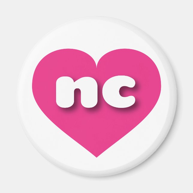 North Carolina Hot Pink heart - I Liebe Magnet (Vorne)