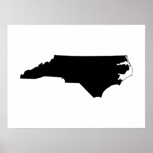 North Carolina in Schwarz und Weiß Poster