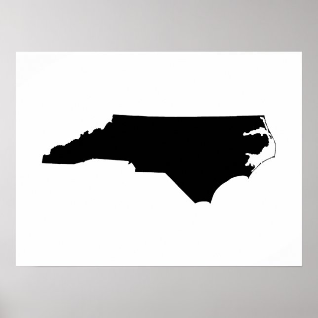 North Carolina in Schwarz und Weiß Poster (Vorne)