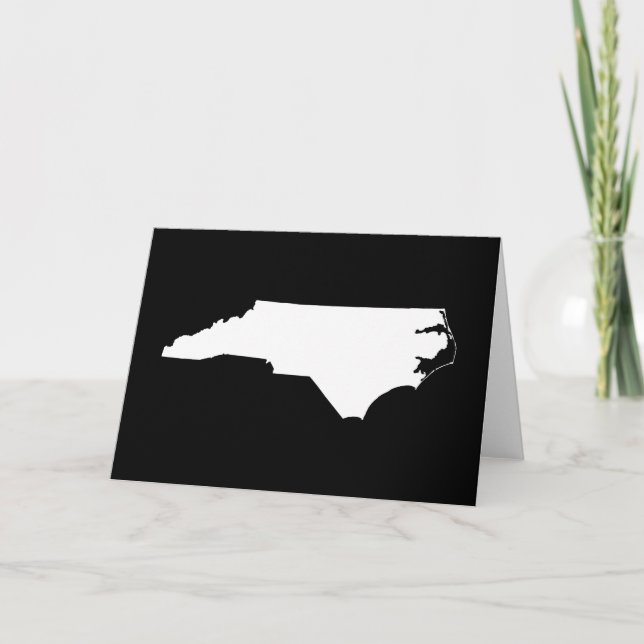 North Carolina in Weiß und Schwarz Karte (Vorderseite)