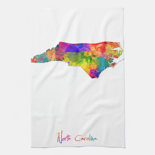 North Carolina-Karte Handtuch (Vertikal)