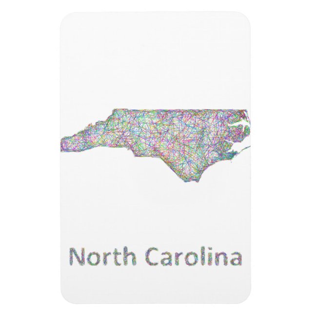 North Carolina Karte Magnet (Vertikal)