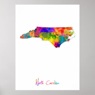 North Carolina Karte Poster
