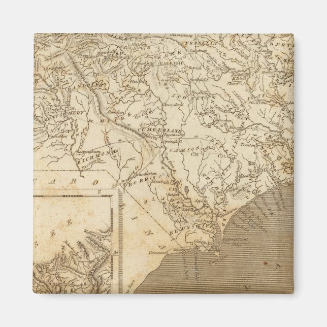 North Carolina Karte von Arrowsmith Magnet (Vorne)