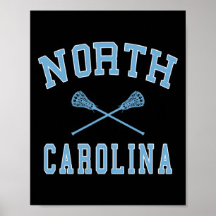 North Carolina Lacrosse Vintag Nc Lax Wetter 1 Poster