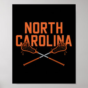 North Carolina Lacrosse Vintage Nc Lax Retro-Stil Poster
