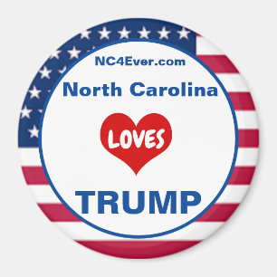 North Carolina LIEBEN TRUMP Patriotic Kühlschrank Magnet