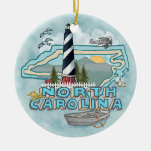 North Carolina Lighthouse Keramik Ornament
