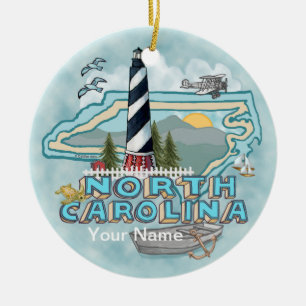 North Carolina Lighthouse Keramik Ornament
