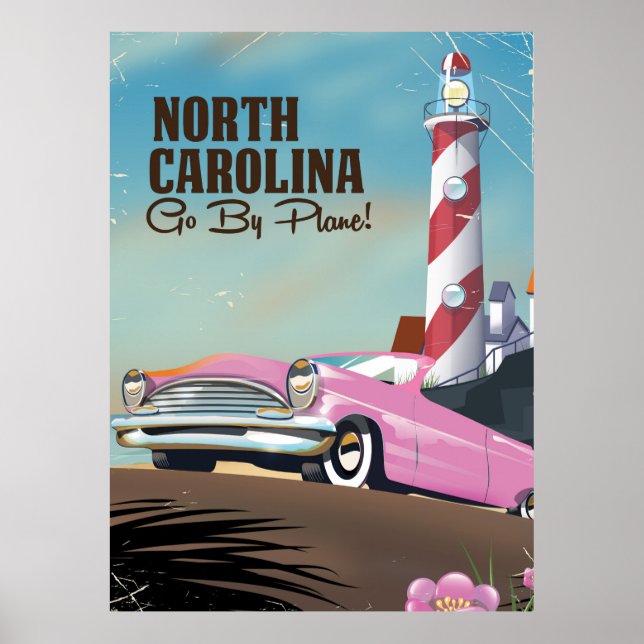 North Carolina Lighthouse Reiseplakat Poster (Vorne)