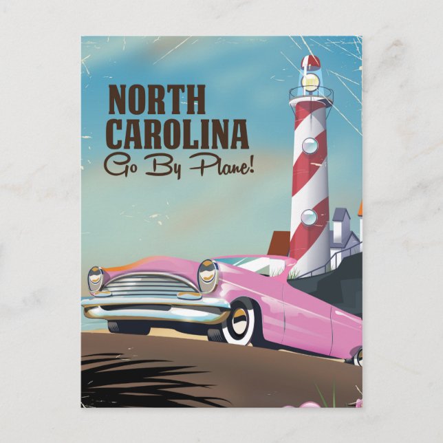 North Carolina Lighthouse Reiseplakat Postkarte (Vorderseite)