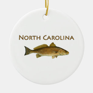 North Carolina-Logo (rote Trommel) Keramik Ornament
