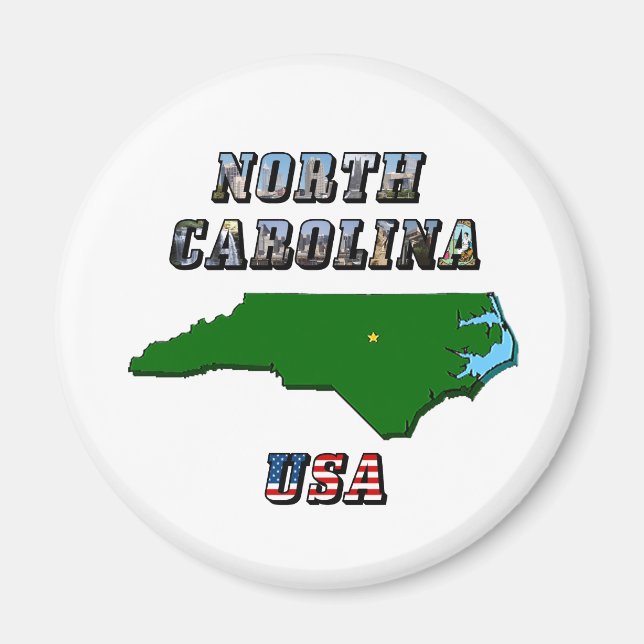 North Carolina Map and Text Magnet (Vorne)