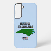 North Carolina Map Kontur, Foto und US Flag Text