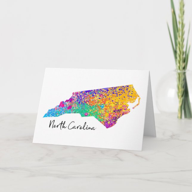 North Carolina Moderne Karte (Vorderseite)