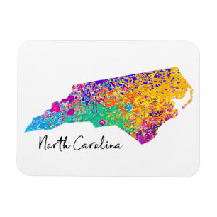 North Carolina Moderne Karte Magnet