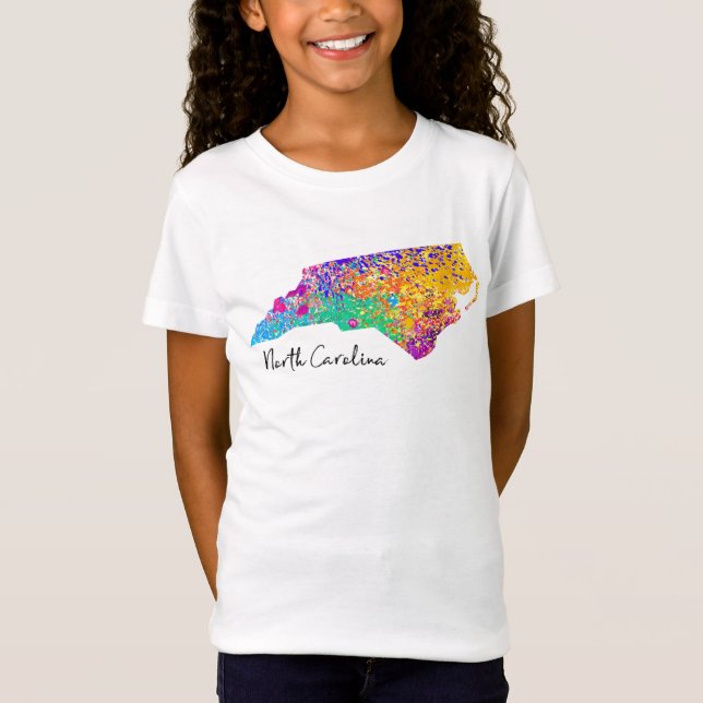 North Carolina-moderne Karte T-Shirt (Vorderseite)