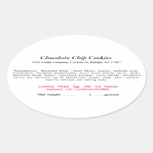 North Carolina NC Hütte Law Label Bäckerei Ovaler Aufkleber