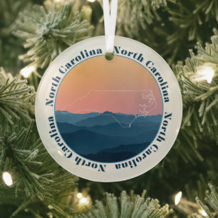 North Carolina Ornament Aus Glas