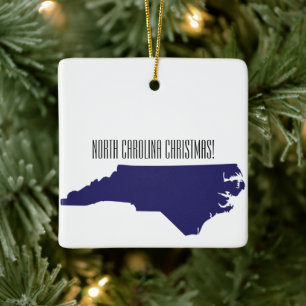 North Carolina Personalisierte Weihnachten Keramikornament
