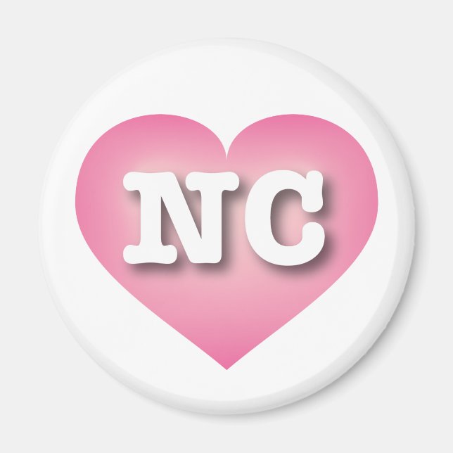 North Carolina Pink Fade Heart - I Liebe NC Magnet (Vorne)