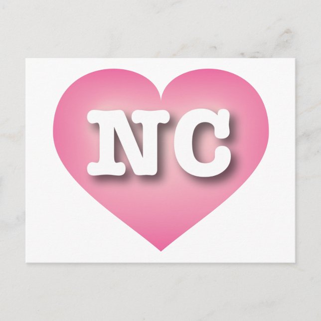 North Carolina Pink Fade Heart - I Liebe NC Postkarte (Vorderseite)