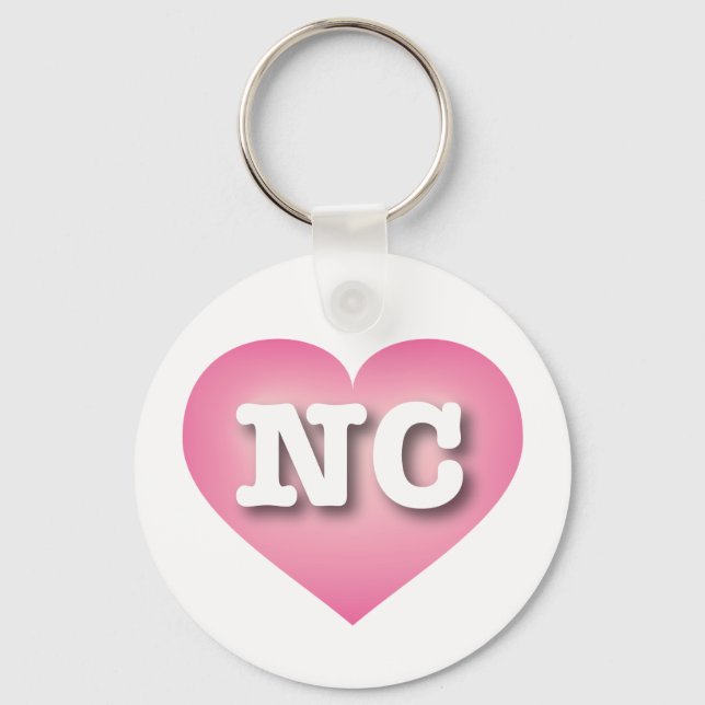 North Carolina Pink Fade Heart - I Liebe NC Schlüsselanhänger (Vorderseite)