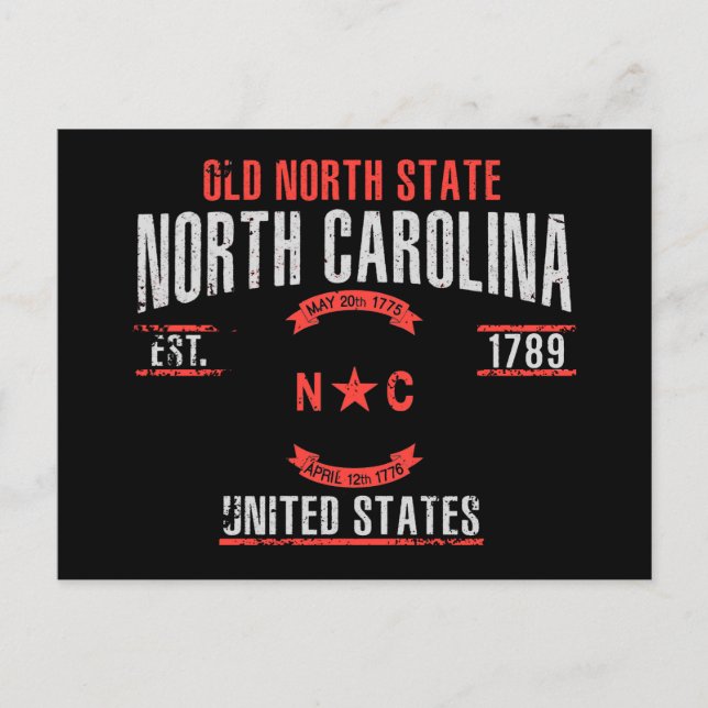 North Carolina Postkarte (Vorderseite)