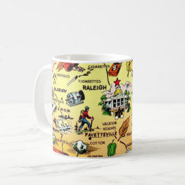 North Carolina - Raleigh Map Mug Kaffeetasse