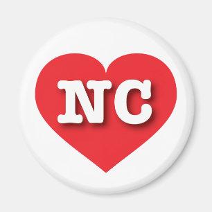North Carolina Red Heart - I Liebe NC Magnet