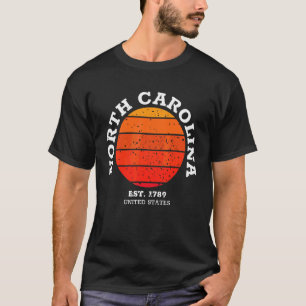 North Carolina Retro Sunset Vintag Sports T-Shirt