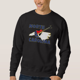 North Carolina Road Map Tarheel Staat Nc Flag Sweatshirt