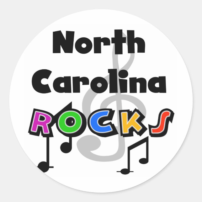 North Carolina Rocks Runder Aufkleber (Vorderseite)