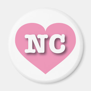 North Carolina Rosa Herz - I Liebe NC Magnet