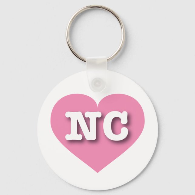 North Carolina Rosa Herz - I Liebe NC Schlüsselanhänger (Vorderseite)