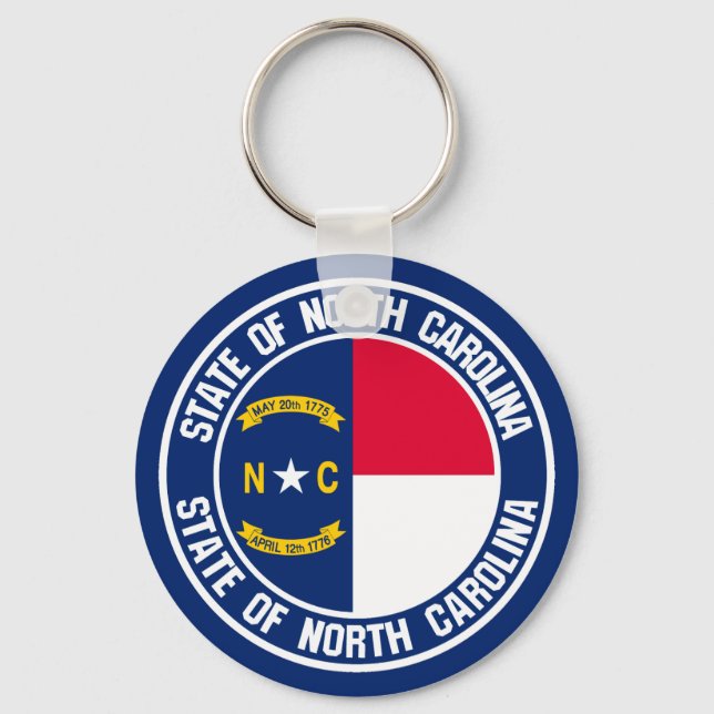 North Carolina Round Emblem Schlüsselanhänger (Vorderseite)