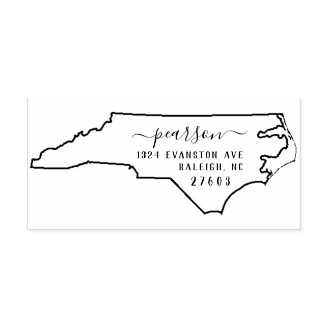 North Carolina Rücksendeadresse Briefmarke Selbste Permastempel (Design)
