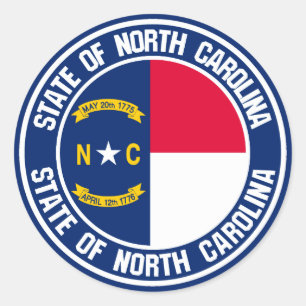 North Carolina-rundes Emblem Runder Aufkleber