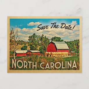 North Carolina Save the Date Bauernhof Rustikal Ankündigungspostkarte
