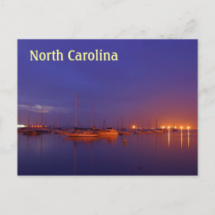 North Carolina Segelboote in Marina bei Dämmerung Postkarte