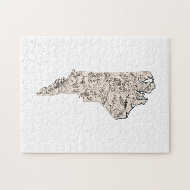 North Carolina Shaped Tar Puzzle (Horizontal)