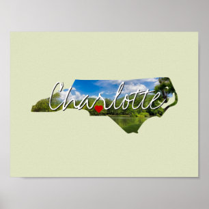 North Carolina Staat Foto Einlage und Ortsname Poster
