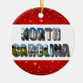 North Carolina Staat Foto Weihnachten Keramik Ornament