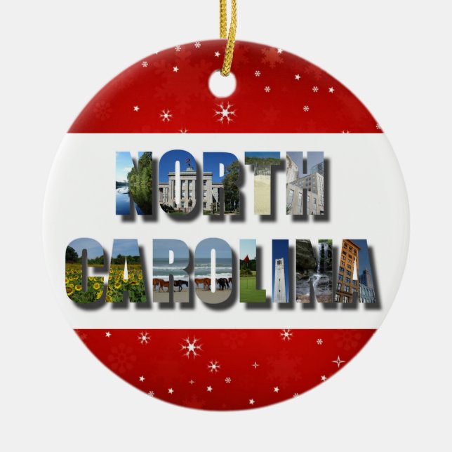 North Carolina Staat Foto Weihnachten Keramik Ornament (Vorne)