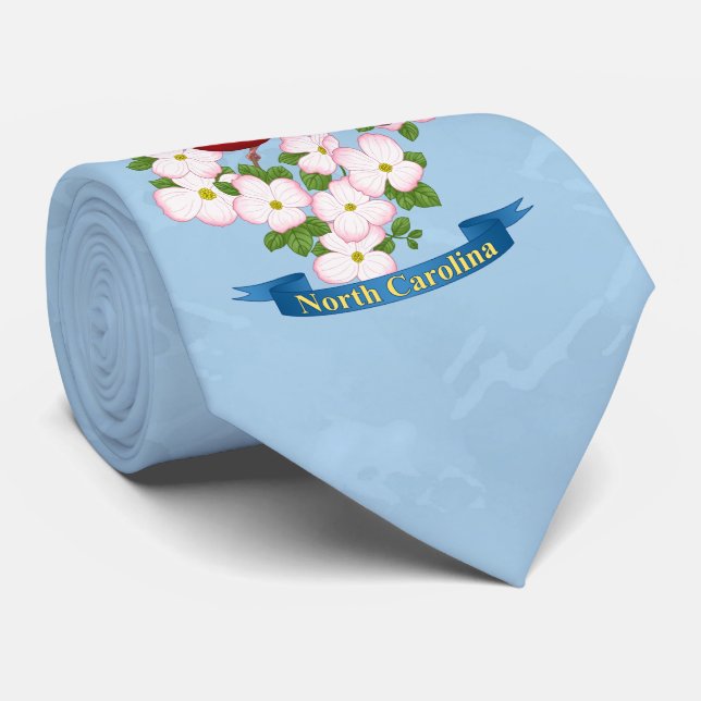 North Carolina Staat Kardinal Bird Dogwood Blume Krawatte (Gerollt)