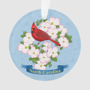 North Carolina Staat Kardinal Bird Dogwood Blume Ornament