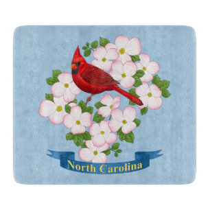 North Carolina Staat Kardinal Bird Dogwood Blume Schneidebrett