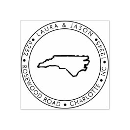 North Carolina Staat Karte Rücksendeadresse Holz Gummistempel