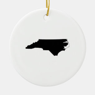 North Carolina Staat Kontur Keramik Ornament