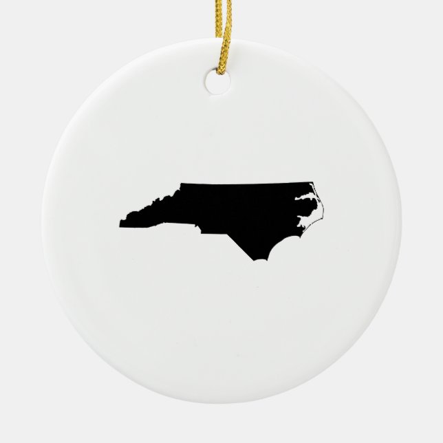North Carolina Staat Kontur Keramik Ornament (Vorne)